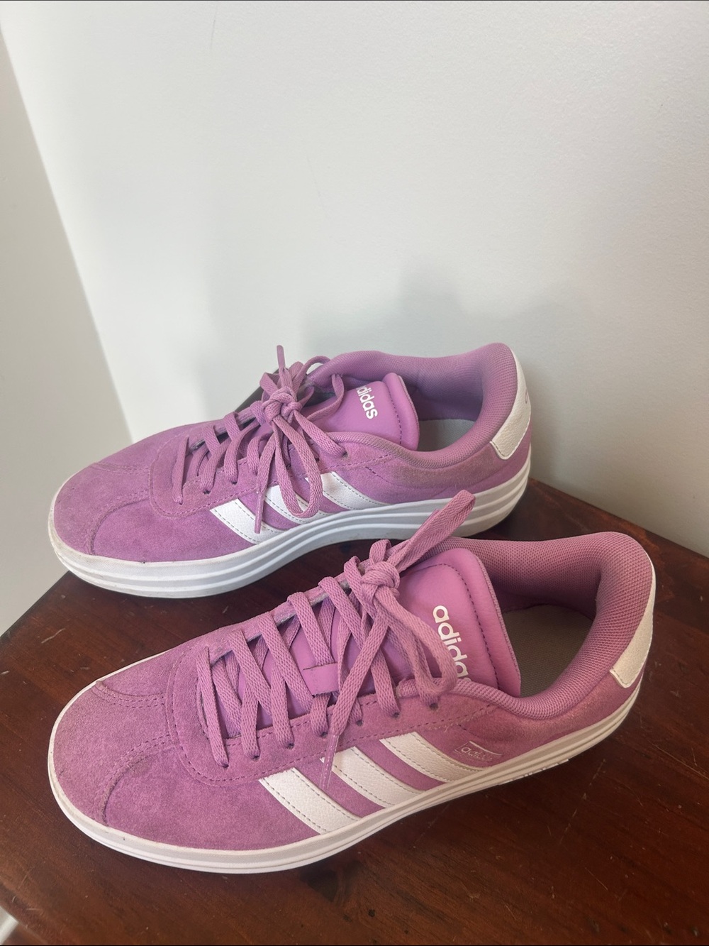 Adidas Women's Pink Suede Casual platform  Sneakers size 7